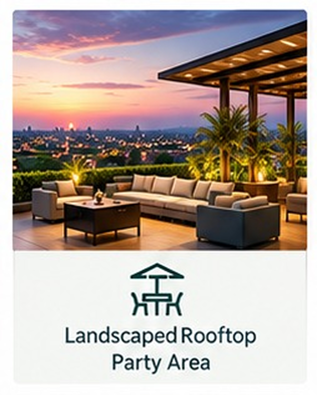 Landscaped Rooftop Party Area