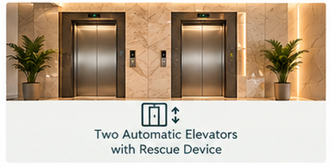 Two Automatic Elevators with Rescue Device
