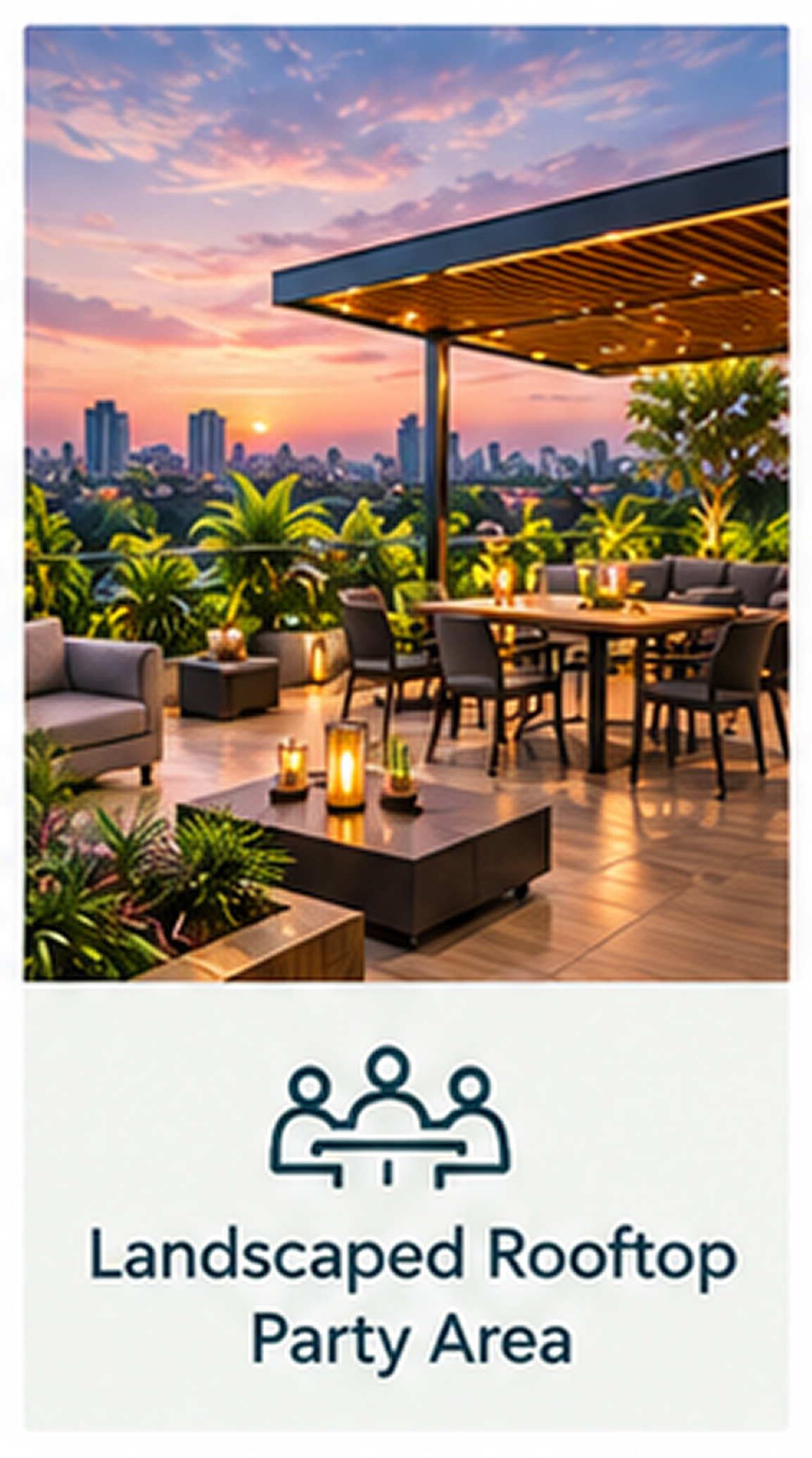 Landscaped Rooftop Party Area