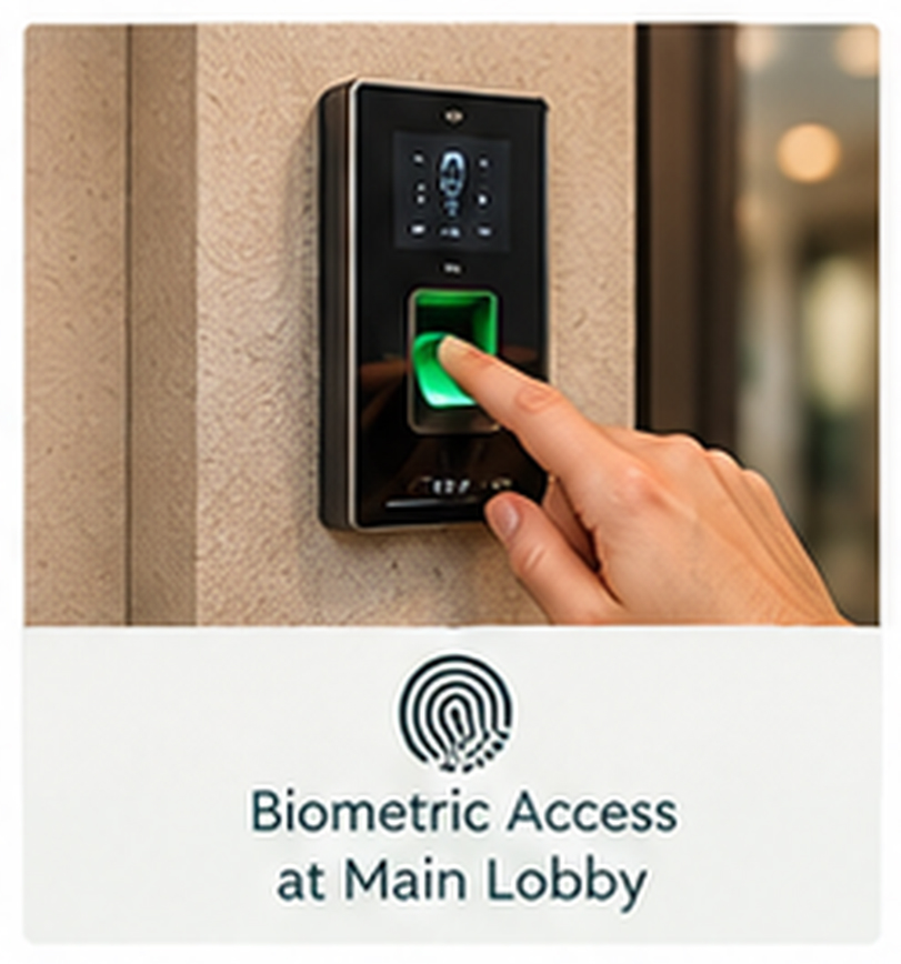 Biometric Access at Main Lobby