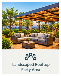 Landscaped Rooftop Party Area