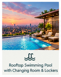 Rooftop Swimming Pool with Changing Room & Lockers