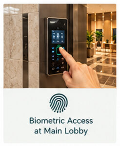 Biometric Access at Main Lobby