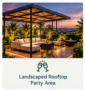 Landscaped Rooftop Party Area