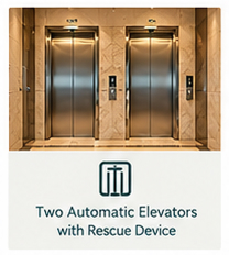 Two Automatic Elevators with Rescue Device